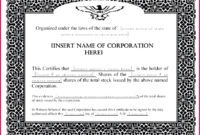 Professional Template For Share Certificate