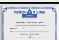 Simple Baptism Certificate Template Word Free