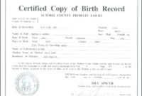 Simple Birth Certificate Fake Template