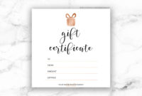 Simple Editable Fitness Gift Certificate Templates