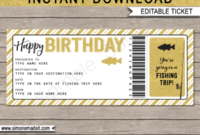 Simple Fishing Gift Certificate Template
