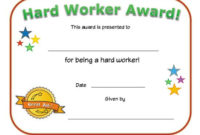 Simple Great Work Certificate Template