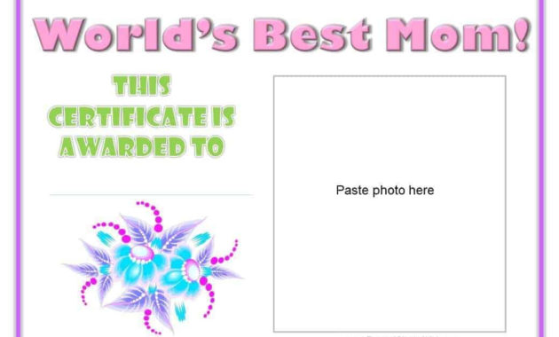 Simple Mothers Day Gift Certificate Template