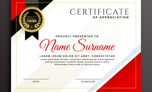 Simple Professional Award Certificate Template