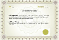 Simple Template For Share Certificate