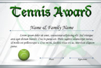 Simple Tennis Participation Certificate