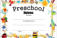Stunning 10 Kindergarten Diploma Certificate Templates Free
