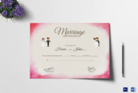 Stunning Certificate Of Marriage Template
