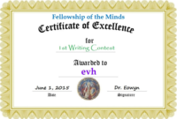 Stunning Handwriting Award Certificate Printable