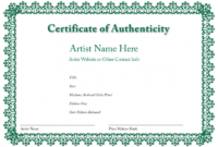 Stunning Photography Certificate Of Authenticity Template