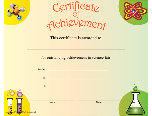 Stunning Science Achievement Award Certificate Templates