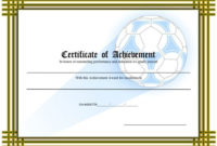 Stunning Soccer Achievement Certificate Template