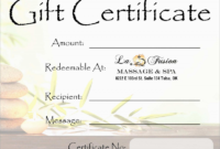 Stunning Spa Gift Certificate