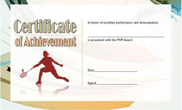 Top Badminton Certificate Template
