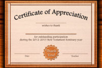 Top Certificate Of Appreciation Template Doc