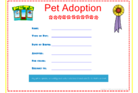Top Dog Adoption Certificate Free Printable 7 Ideas