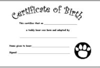 Top Dog Birth Certificate Template Editable