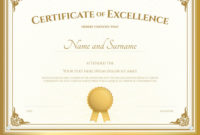 Top Free Certificate Of Excellence Template