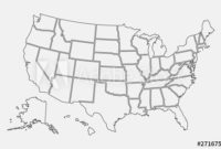 Top United States Map Template Blank