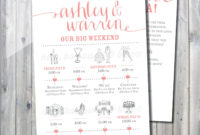 Awesome Destination Wedding Weekend Itinerary Template