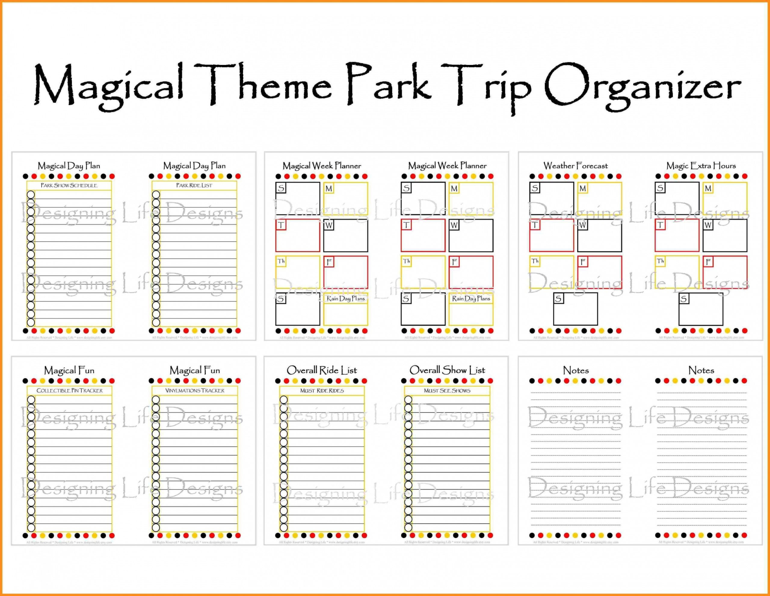 Awesome Disney World Itinerary Template