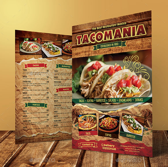 Awesome Mexican Menu Template Free Download