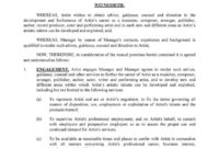 Fantastic Artist Management Contracts Template