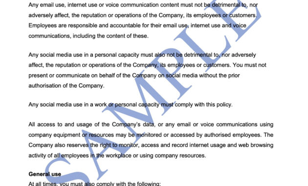 Free Company Internet Policy Template