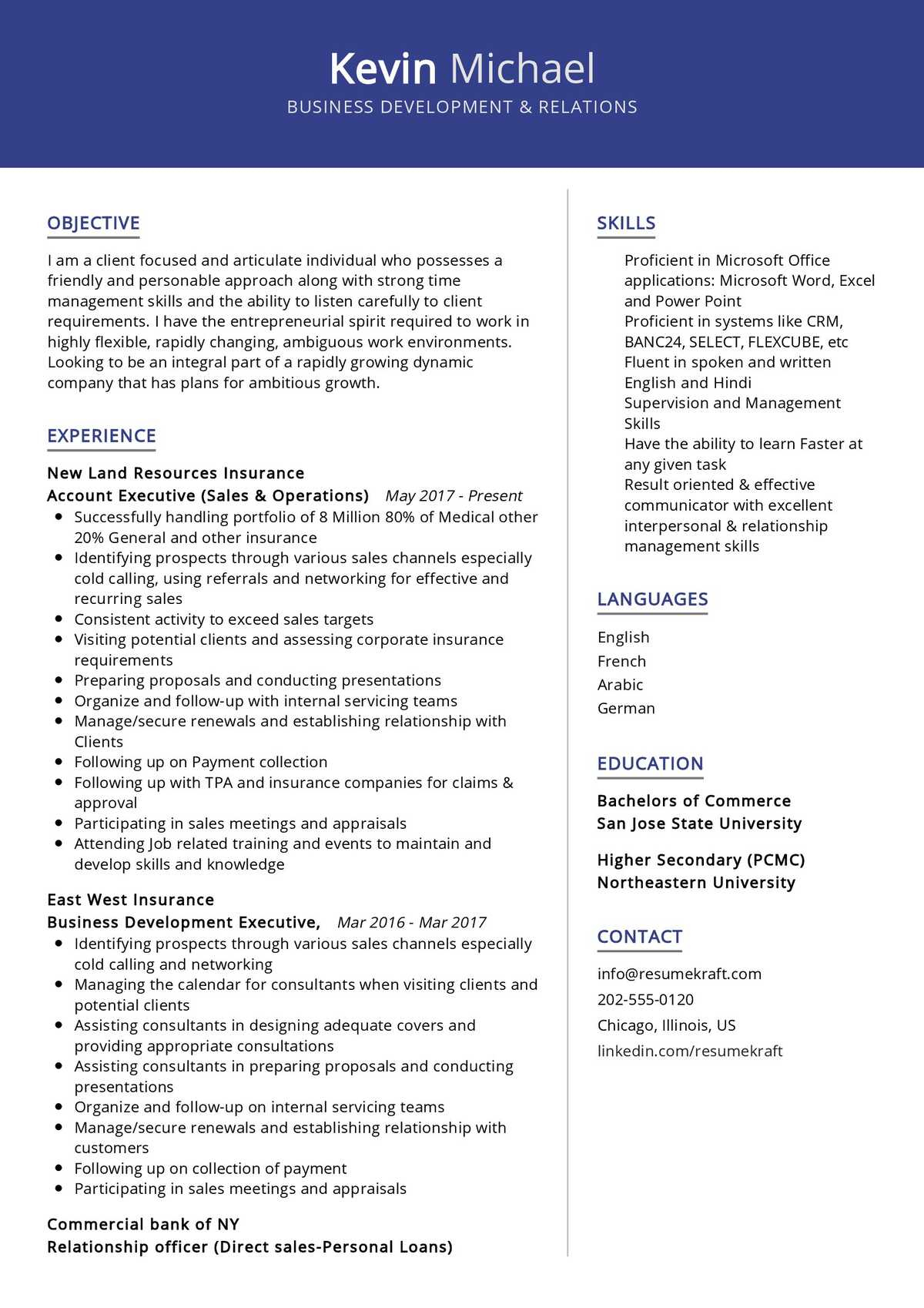 Fresh Business Management Resume Template