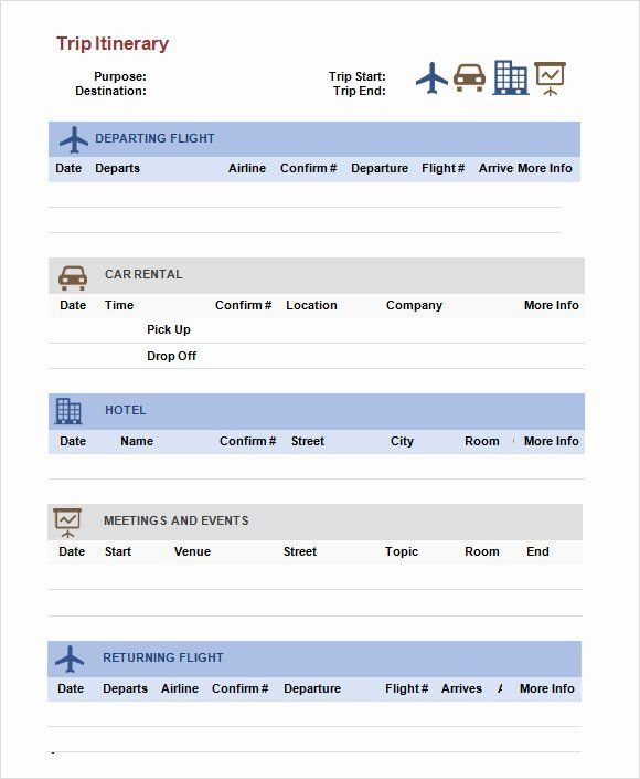 Fresh Professional Travel Itinerary Template