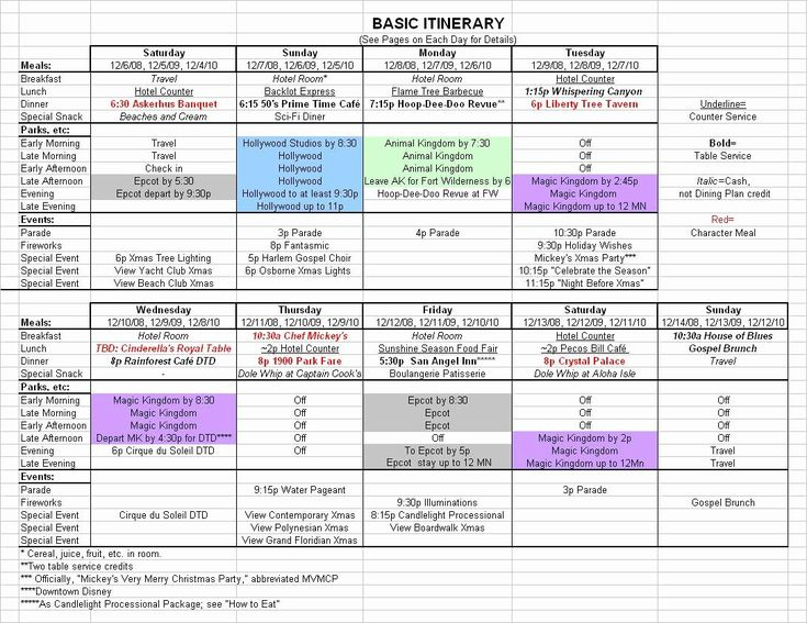 New Group Travel Itinerary Template
