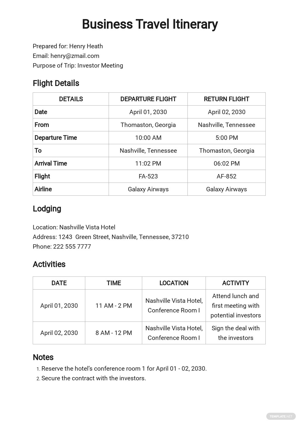 Stunning Travel Agent Itinerary Template