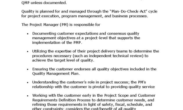 Top Quality Management System Template For Construction