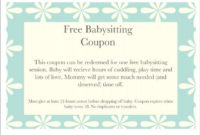 Amazing 7 Babysitting Gift Certificate Template Ideas