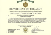 Amazing Army Good Conduct Medal Certificate Template