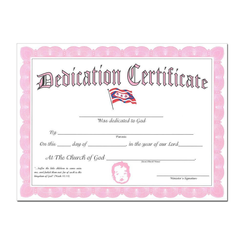 Amazing Baby Dedication Certificate Template