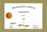 Amazing Basketball Certificate Template