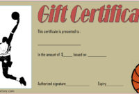 Amazing Basketball Gift Certificate Templates