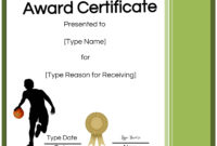 Amazing Basketball Participation Certificate Template