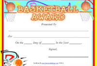 Amazing Basketball Participation Certificate Template