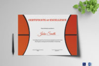 Amazing Basketball Tournament Certificate Template Free