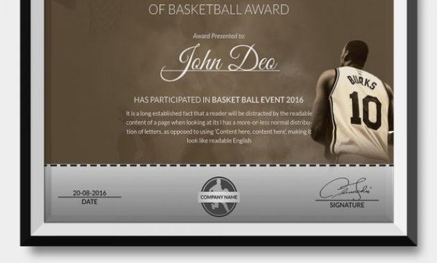 Amazing Basketball Tournament Certificate Templates