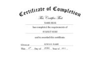 Amazing Certificate Of Completion Free Template Word