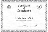 Amazing Certificate Of Completion Template Word