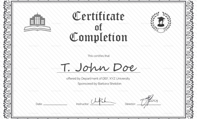 Amazing Certificate Of Completion Template Word