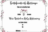 Amazing Certificate Of Marriage Template