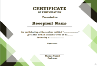 Amazing Certificate Of Participation Word Template