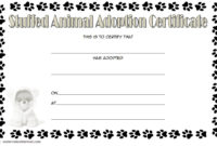 Amazing Dog Adoption Certificate Template