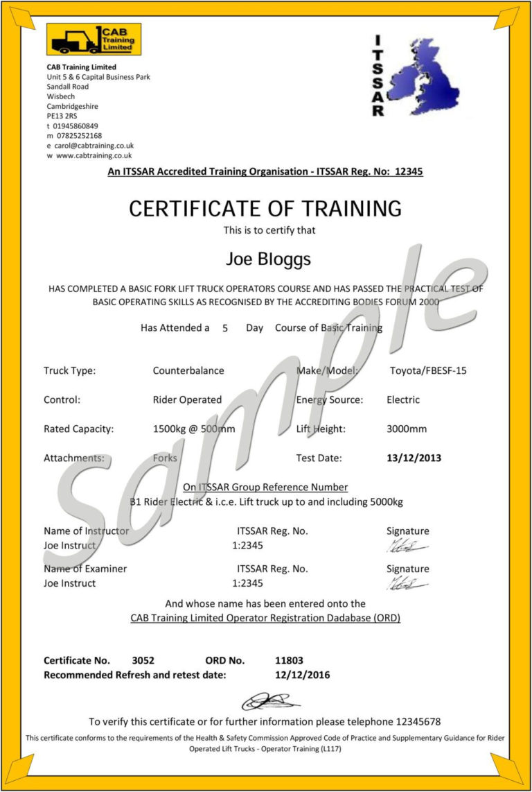 Amazing Forklift Certification Card Template Sparklingstemware