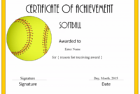 Amazing Free Softball Certificate Templates